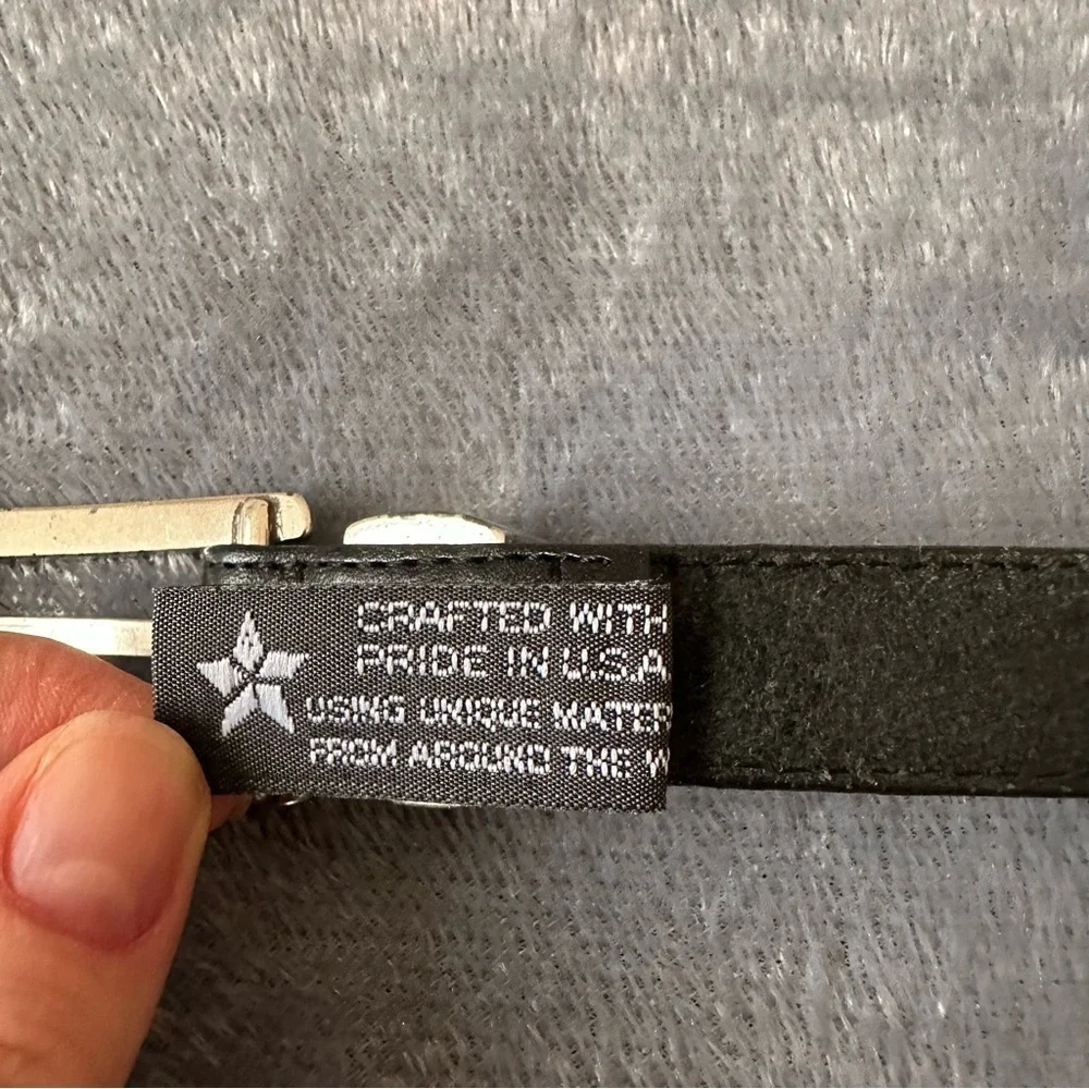 Brighton Black silver buckle Leather Belt Size S/28